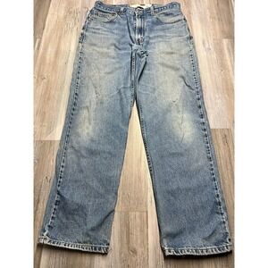 Vintage Y2K LEVIS Jeans 33X32 Denim 550 Relaxed Fit Student Red Tab